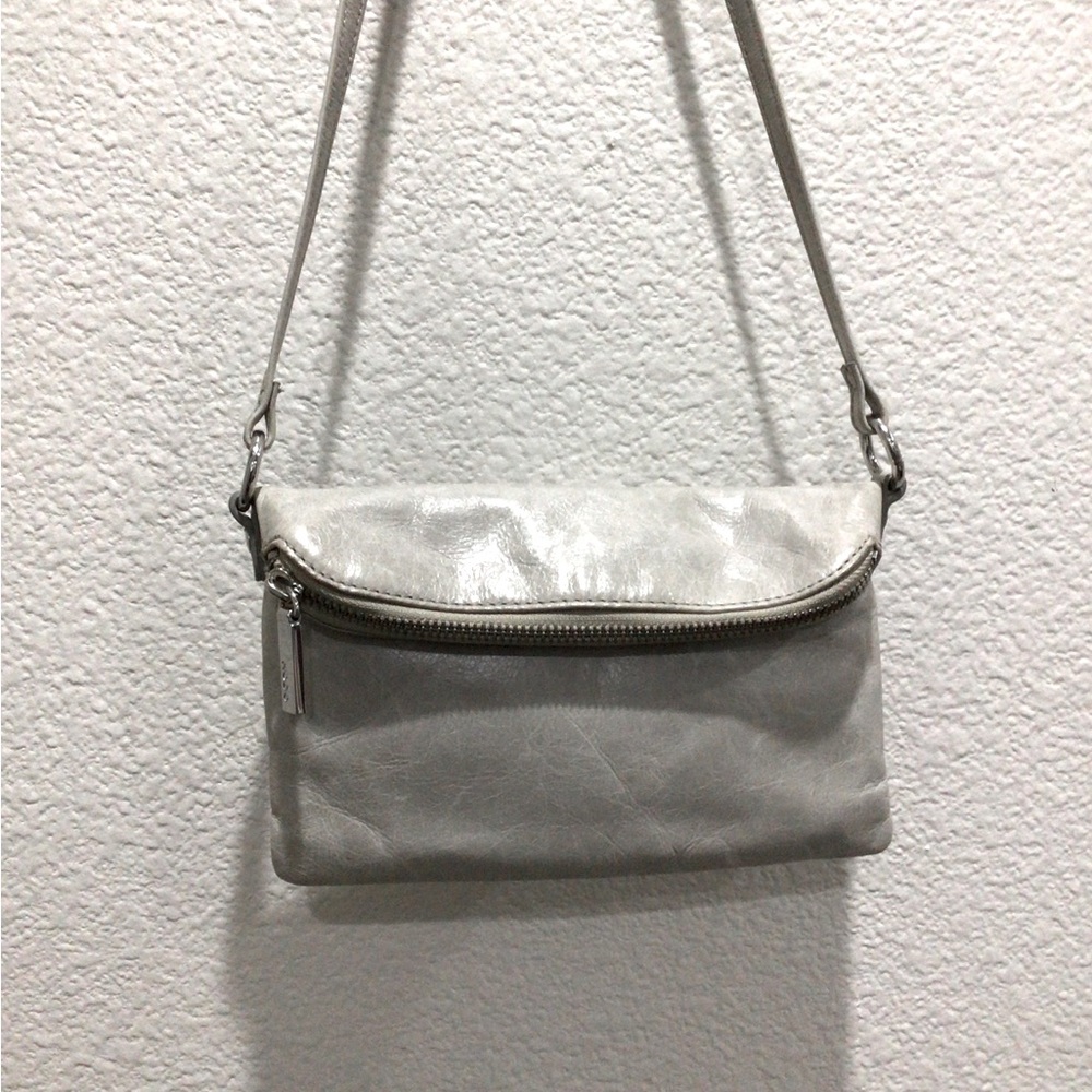 Hobo International Light Gray Leather Lexi Crossbody Bag View 4
